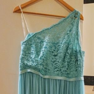 Long one shoulder lace bridesmaid dress( spa)